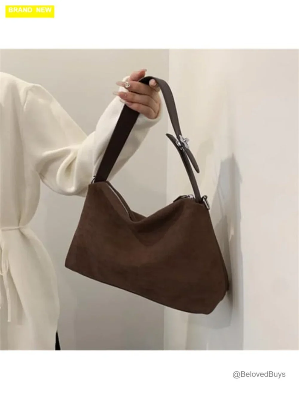 Suede Velvet Hobo Shoulder Bag Crossbody Purse Tote